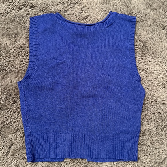 Hera Collection Royal Blue Open Tank Vest with Gold Chain Accent - Picture 6 of 6